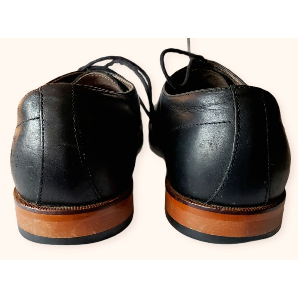 Aston Grey Collection Men's Oxfords Shoes Black Leather Lace Up Cap Toe Size 8.5 - Picture 3 of 6